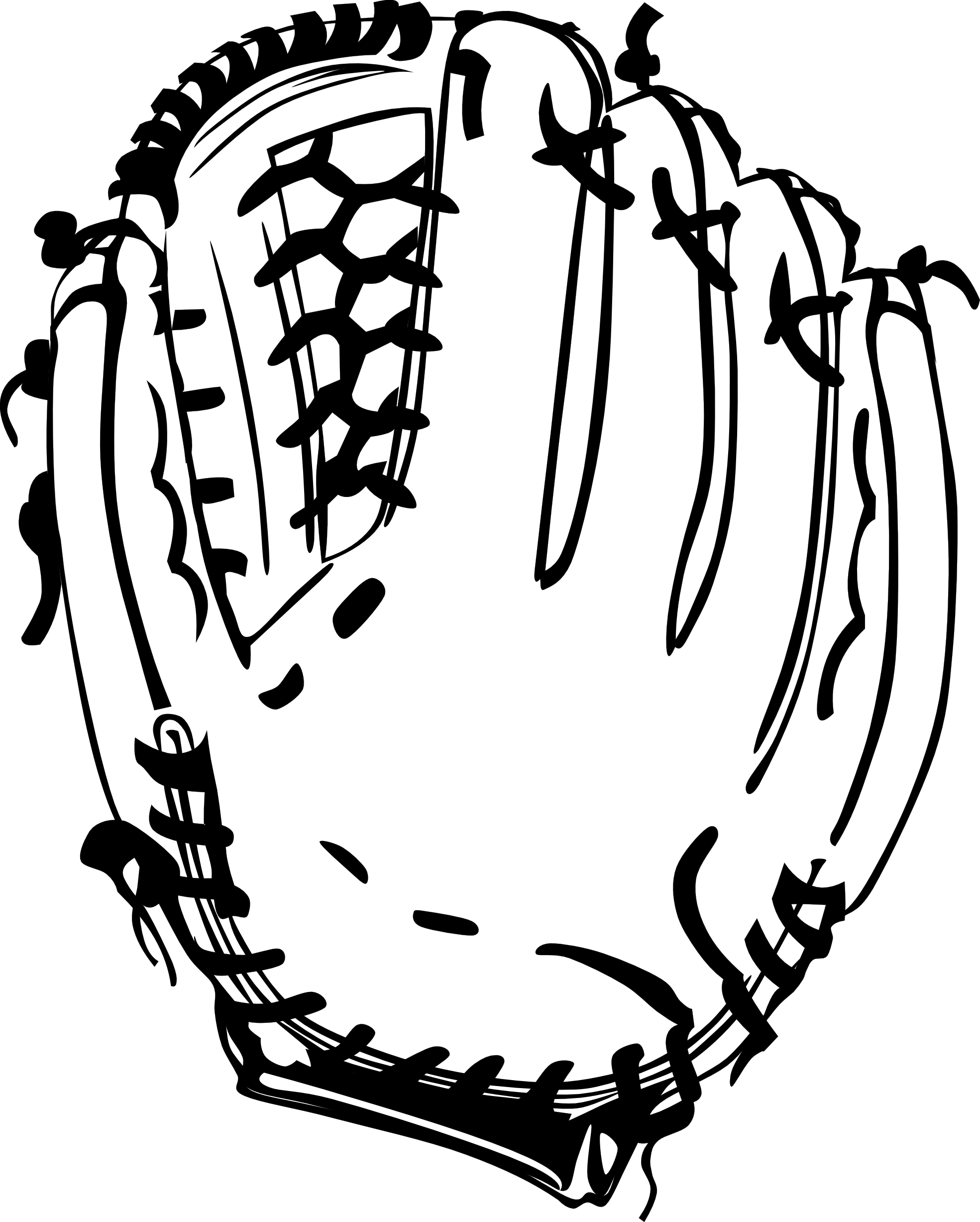 Baseball Glove Baseball Bats Drawing - Baseball Glove Black And White (603x750), Png Download