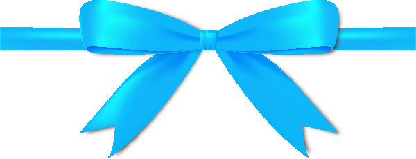 Light Blue Bow Ribbon Icon Vector Data - Light Blue Ribbon Bow (600x230), Png Download