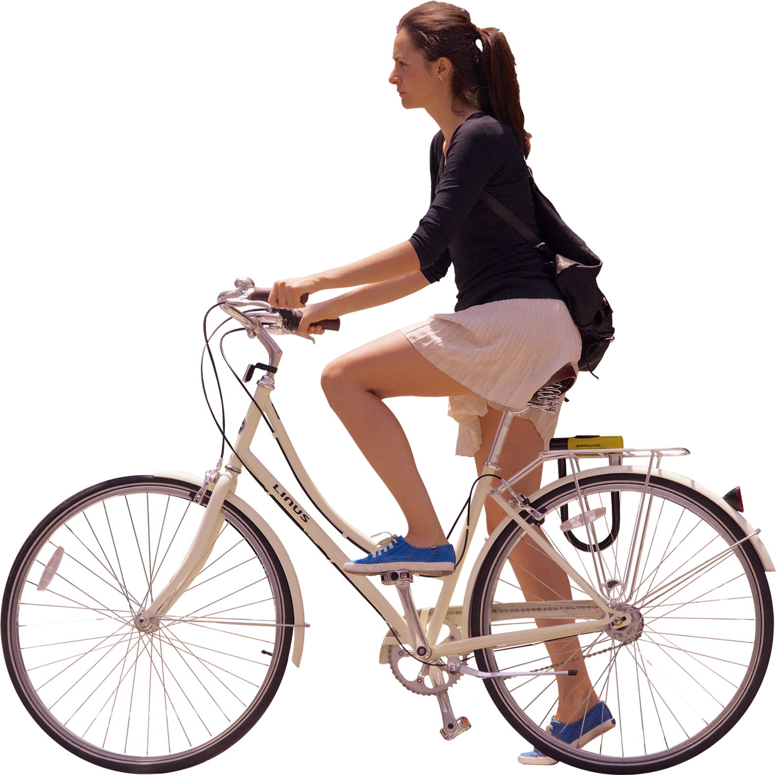 Cycling Png Transparent Picture - Girl On Bicycle Png (1600x1592), Png Download