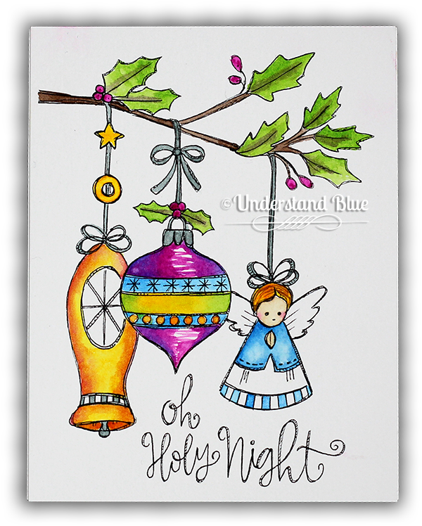 Oh Holy Night Watercolor Card By Understand Blue - Greeting Card (650x779), Png Download