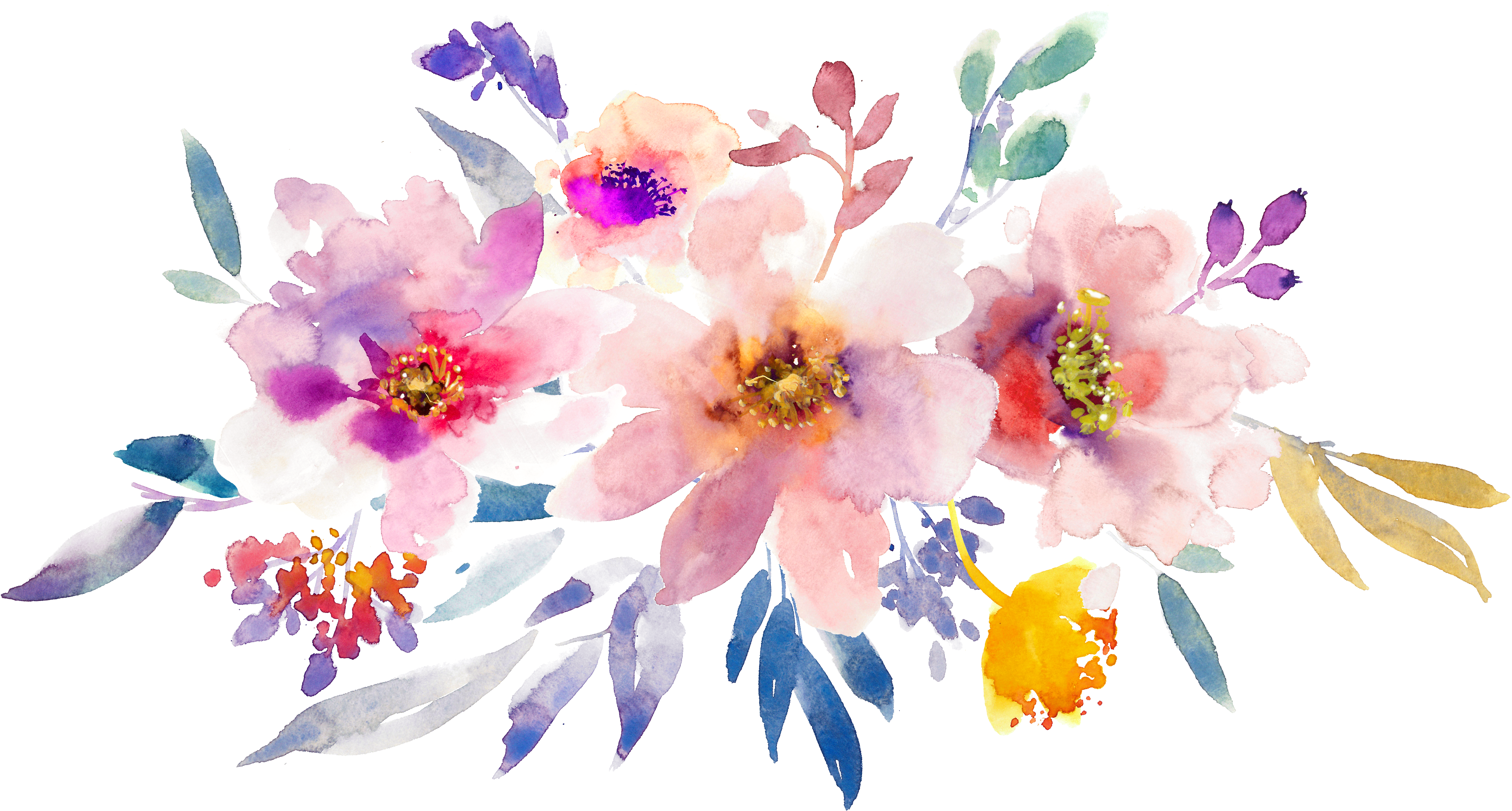 Image Freeuse Library Transparent Watercolors Spring - Robes For Bridesmaids Set Of 8, Bridesmaid Gift, Set (5392x3035), Png Download