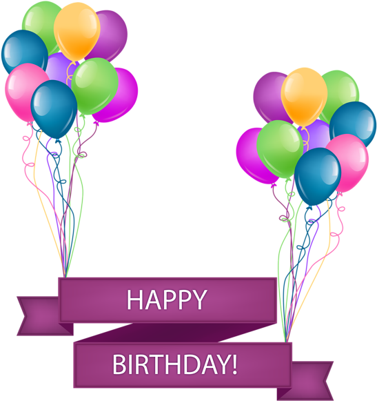 Happy Birthday Banner With Balloons Transparent Png Transparent Happy Birthday Png Full Size Png Download Seekpng
