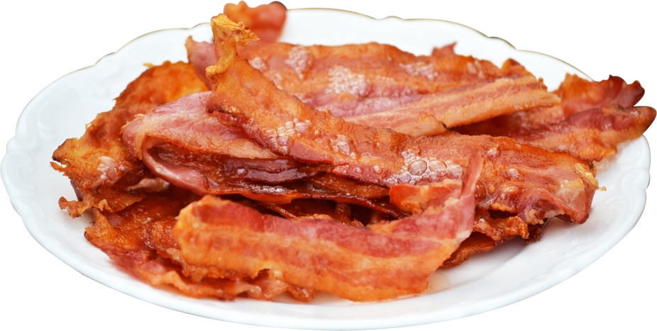 Bacon Png Clipart Photo - Plate Of Bacon (926x467), Png Download