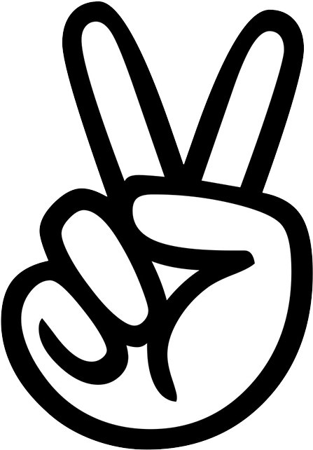 Angellist Peace Logo - Peace Sign Outline Fingers (750x750), Png Download