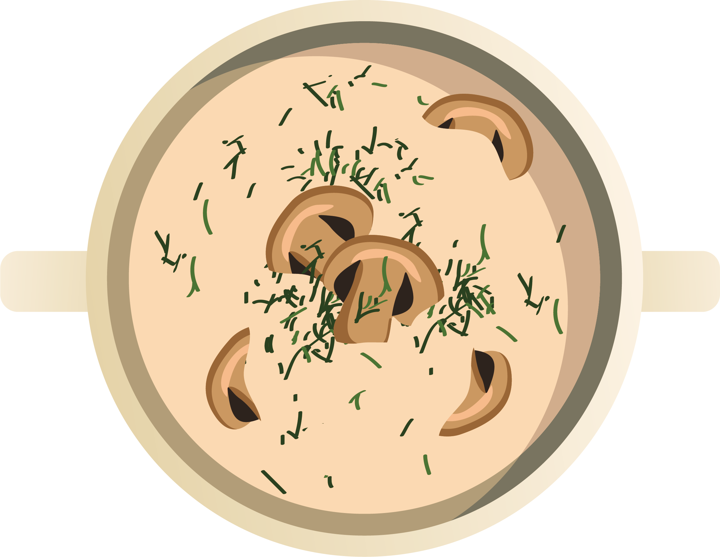 Soup Clipart Watercolor - Mushroom Soup Vector (2340x1812), Png Download