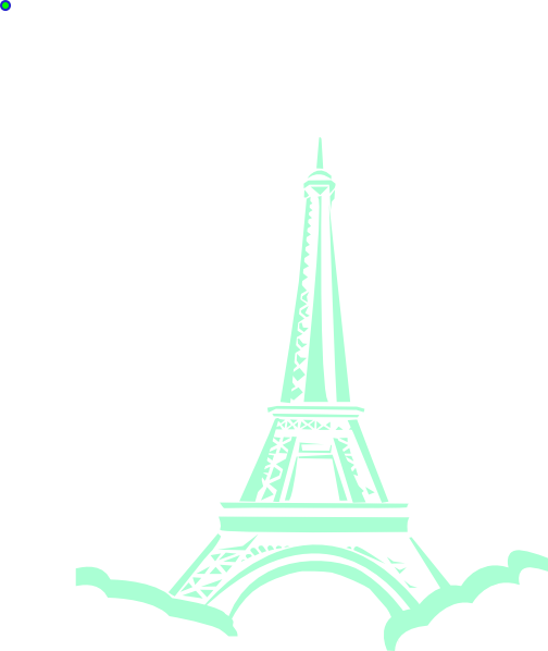 Mint Eiffel Tower Clip Art - Mint Green Clip Art (504x598), Png Download
