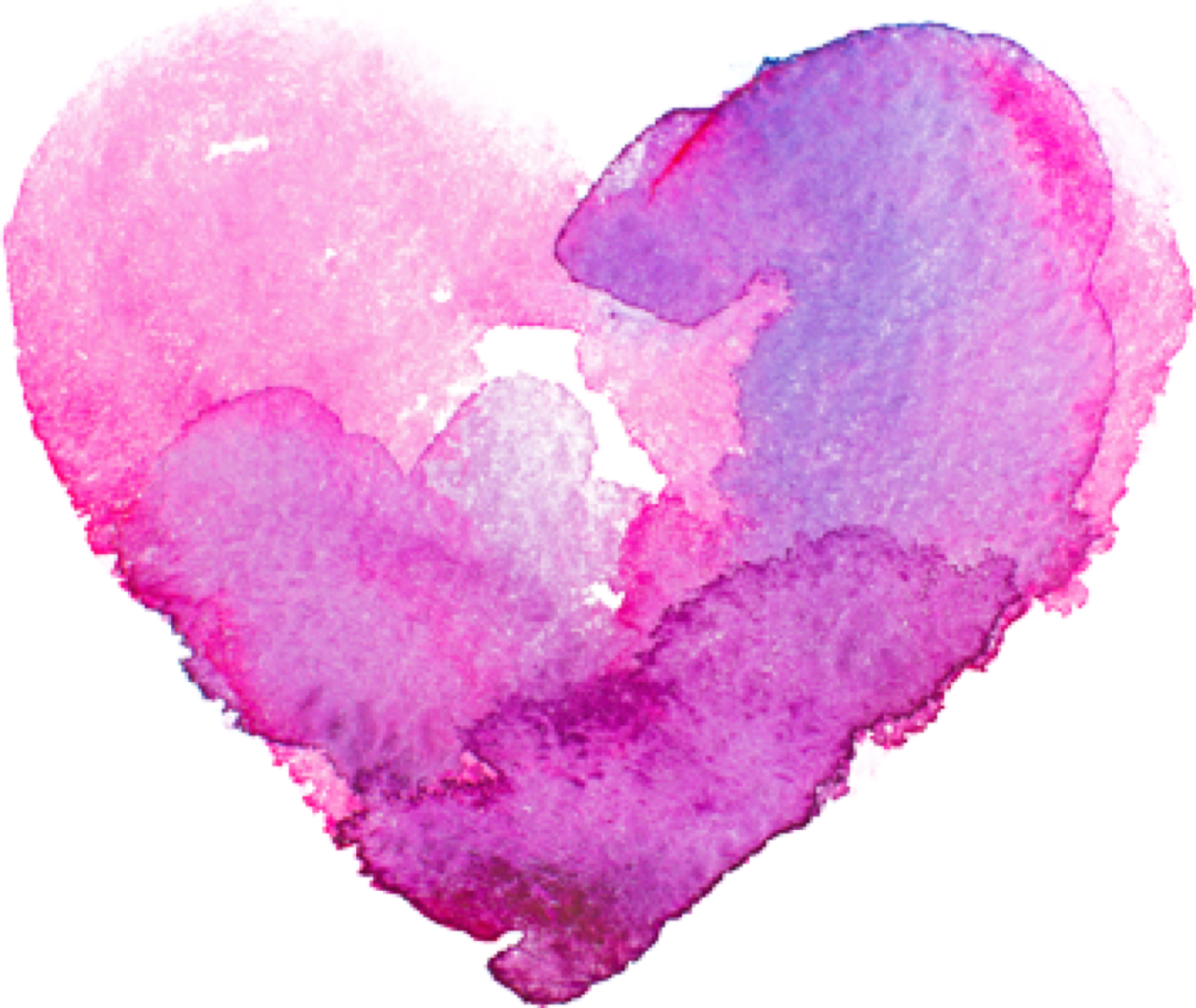 Watercolor Heart Freetoedit - Water Colour Heart (1215x1024), Png Download