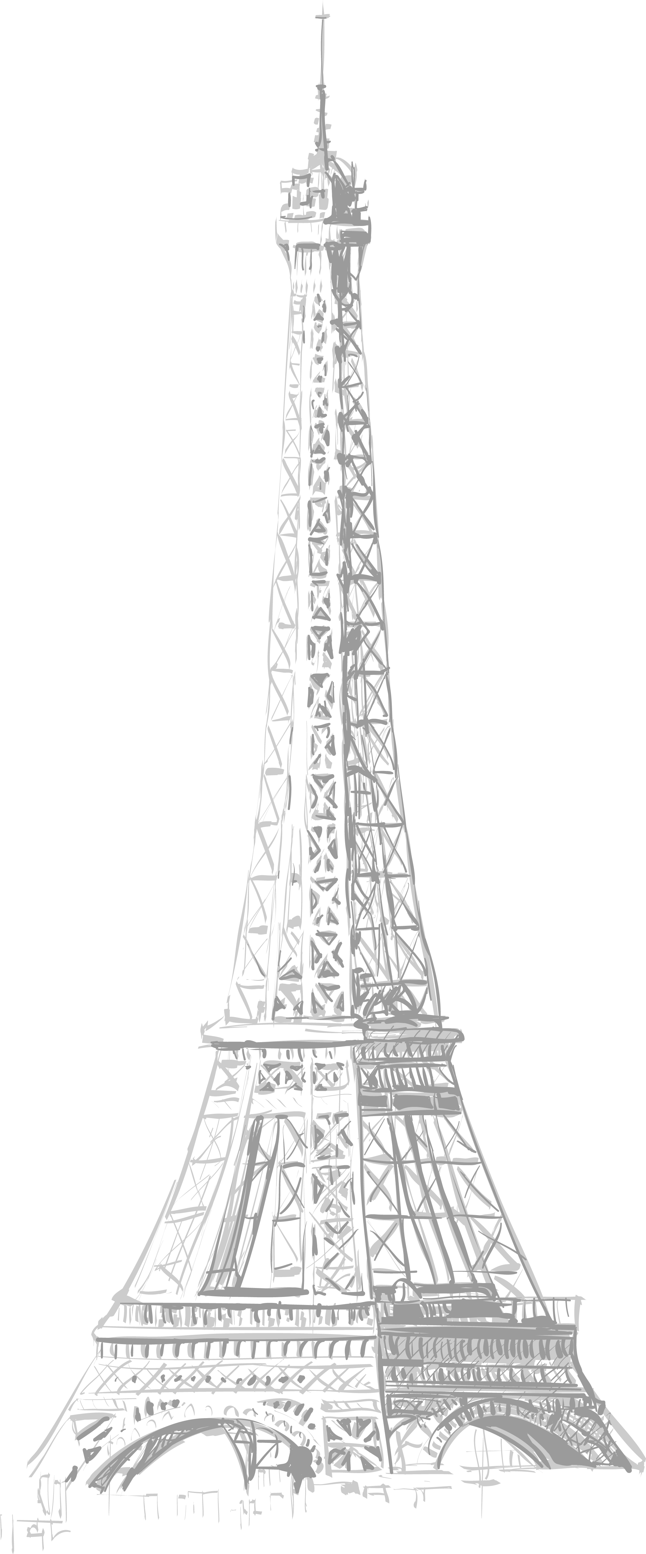 Eiffel Transprent Png Free Download Line Art - Eiffel Tower (2244x5398), Png Download