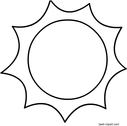 Black And White Sun Free Clip Art - Clip Art (450x450), Png Download
