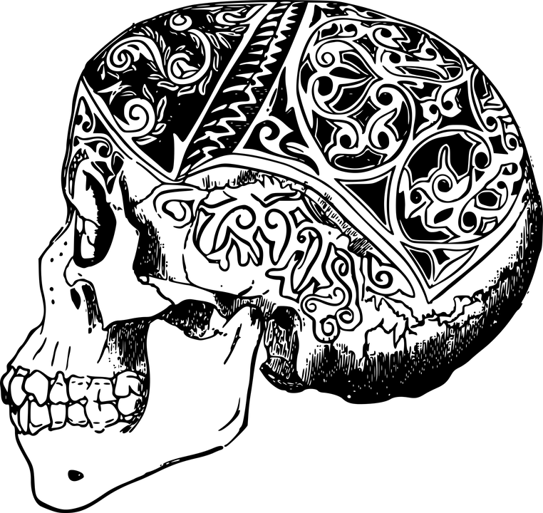 Borneo Skull Tattoo Png - Tattoo Transparent (762x720), Png Download
