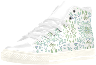 Blue And Green Watercolor Pattern Aquila High Top Action - Skate Shoe (500x500), Png Download