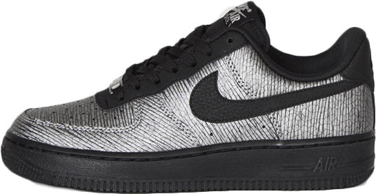 Nike Air Forces White And Silver - Sneakers (640x387), Png Download