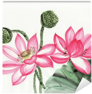 Watercolor Painting Of Lotus Flower Wall Mural • Pixers® - Watercolor Painting (400x400), Png Download
