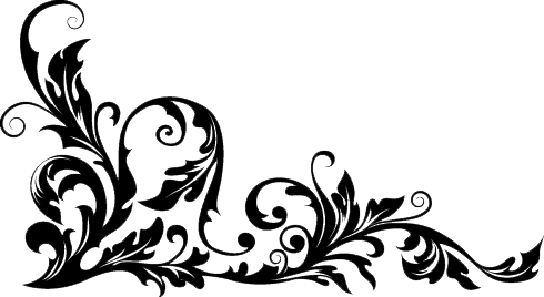 The Chequers Feltwell - Black Floral Design Png (490x268), Png Download