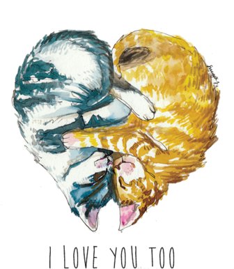 Oakclan's Romance - Love You Too Cats (339x420), Png Download