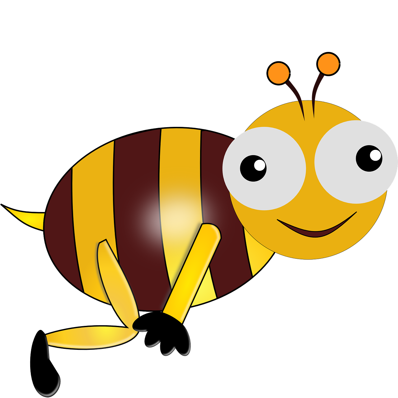 Bumble Bee Clipart - Smiling Bees (600x601), Png Download