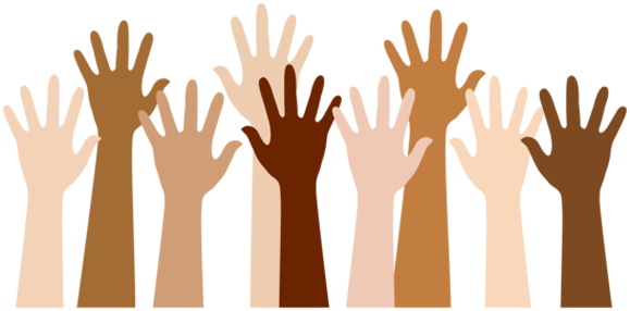 Raised Hands Png Picture Royalty Free Library - Diversity Clipart (550x267), Png Download