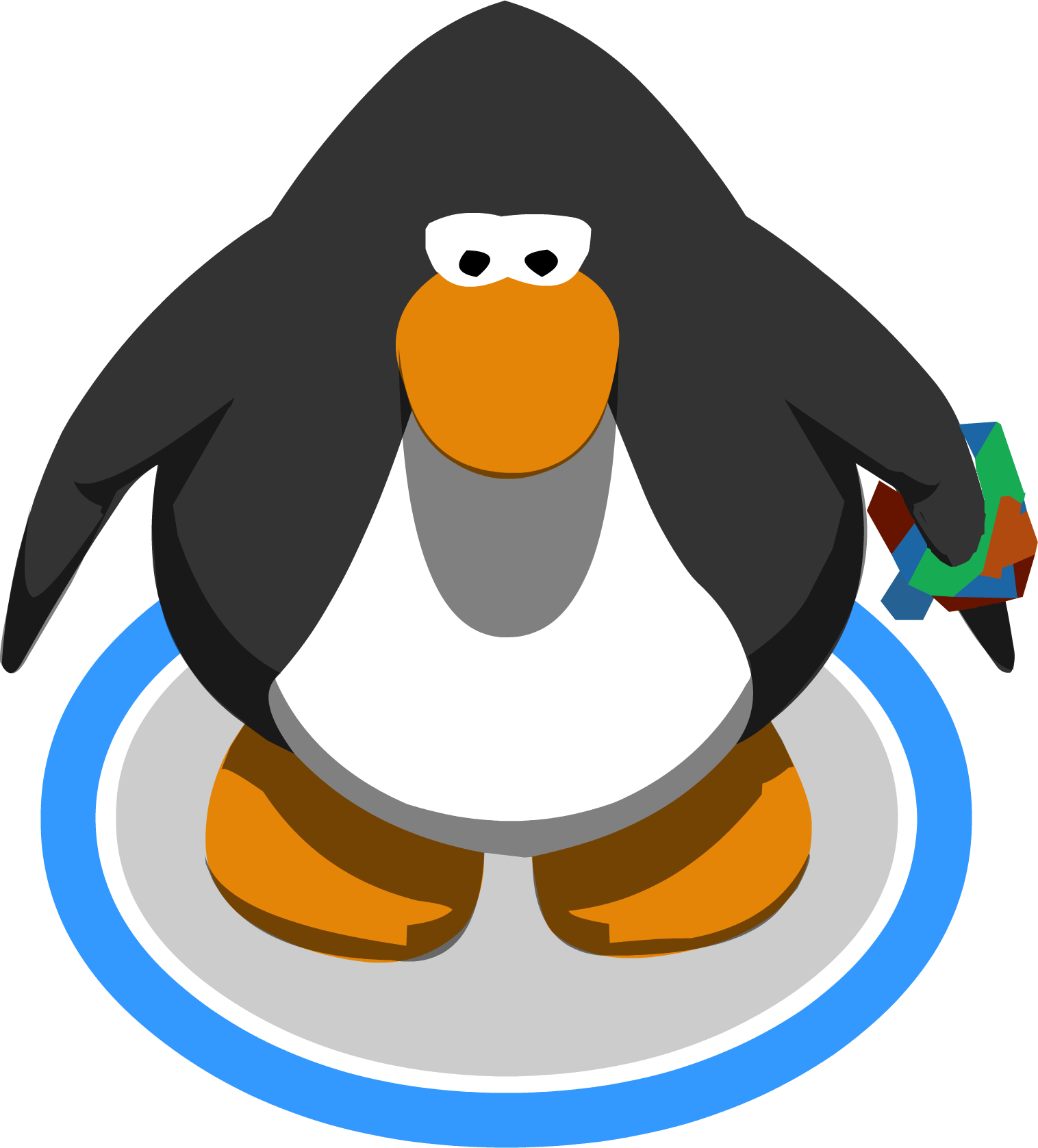 Rockhoppers Eyebrows In-game - Club Penguin With Eyebrows (1482x1677), Png Download