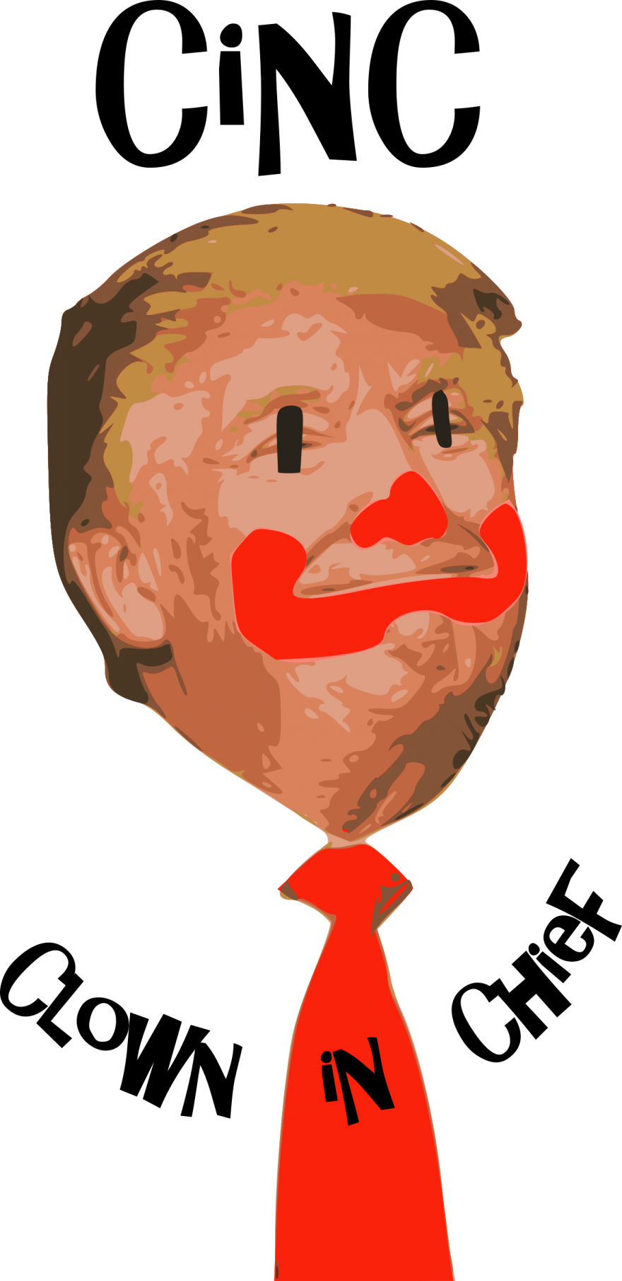 Clown In Chief, Donald Trump Face Vector Clipart - Donald Trump Clown Faces (880x1810), Png Download