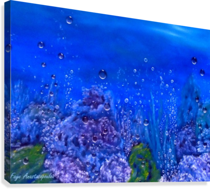 Coral Reef Canvas Print - Painting (429x386), Png Download