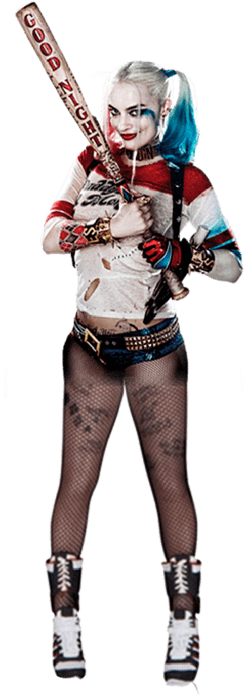 Download - Harley Quinn Costume Baseball Bat (1024x1448), Png Download