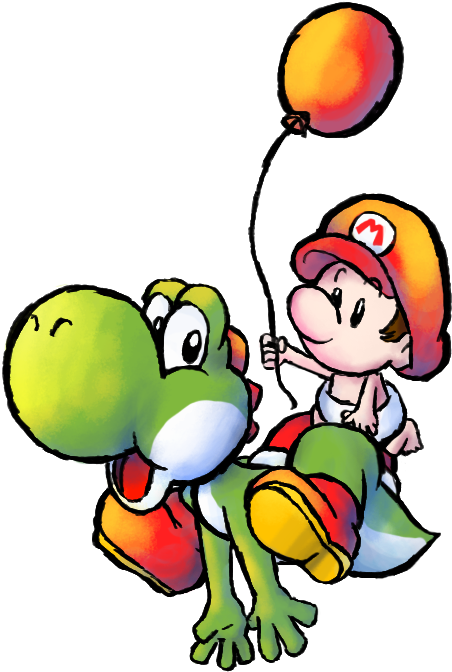 Yoshi & Baby Mario - Mario Bebe Y Yoshi (500x700), Png Download