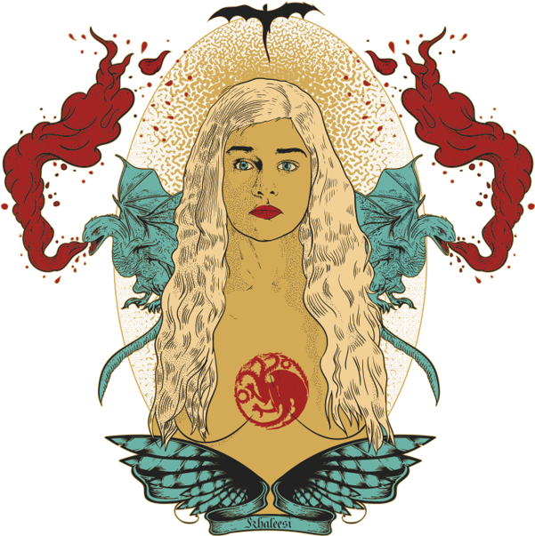 Game Of Thrones Drawings Khaleesi - Game Of Thrones Khaleesi Png (600x661), Png Download