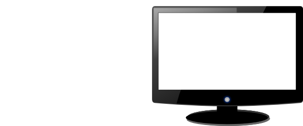 Computer Monitor Clip Art Black And White - Computer Monitor Clipart Png (600x250), Png Download