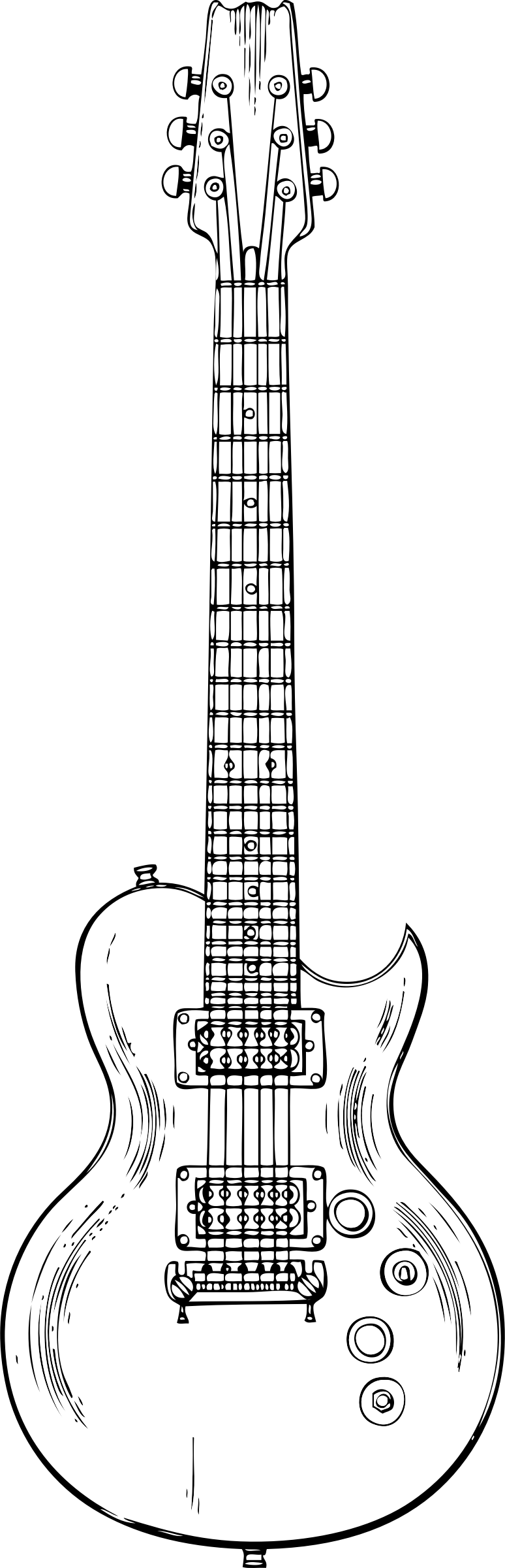28 Collection Of Guitar Drawing Png - Electric Guitar Drawing (774x2400), Png Download