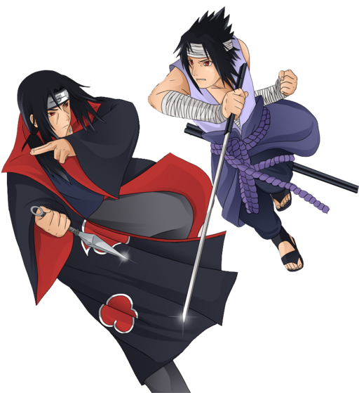 Share This Image - Sasuke And Itachi Fighting (582x600), Png Download