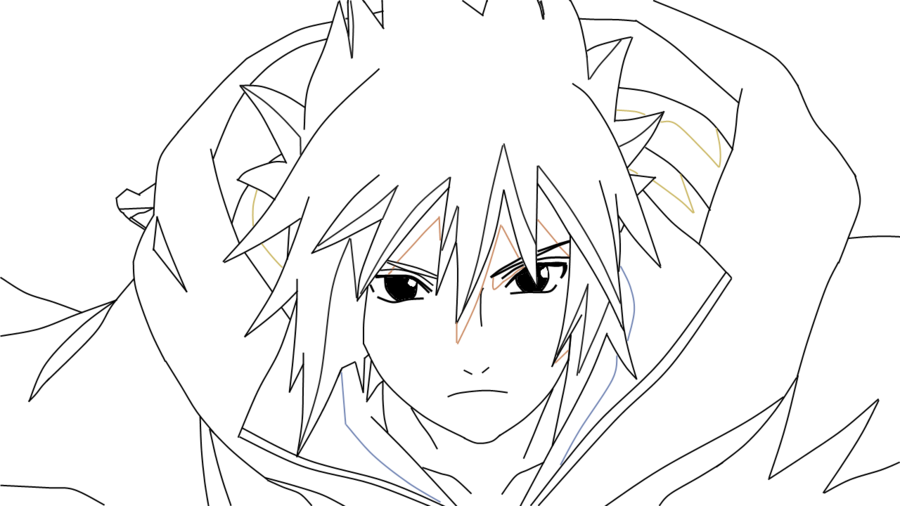 Sasuke Uchiha Line Shadows By Hunanimefangirl - Draw Uchiha Sasuke (900x506), Png Download