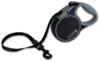 Kong Retractable Leash Terrain Black (400x400), Png Download