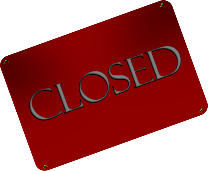 Closed Sign - Thumbnail (727x599), Png Download