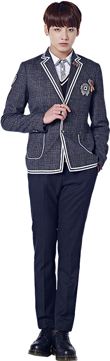 Jungkook Full Body For Free Download On Mbtskoudsalg - Bts Smart School Uniform (588x882), Png Download