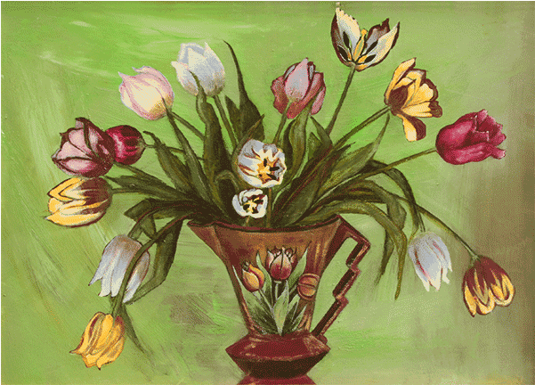 The Tulip Vase - Bouquet (600x600), Png Download