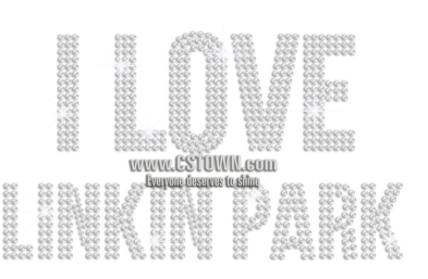 I Love Linkin Park Crystal Rhinestone Transfer Design - Monochrome (450x450), Png Download