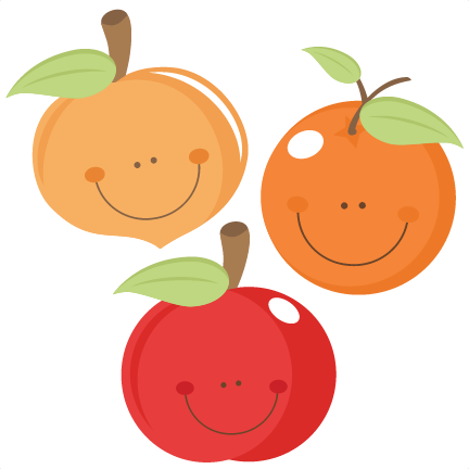 Clip Art Black And White Stock Cute Fruit Peach Apple - Cute Fruit Clip Art (432x432), Png Download