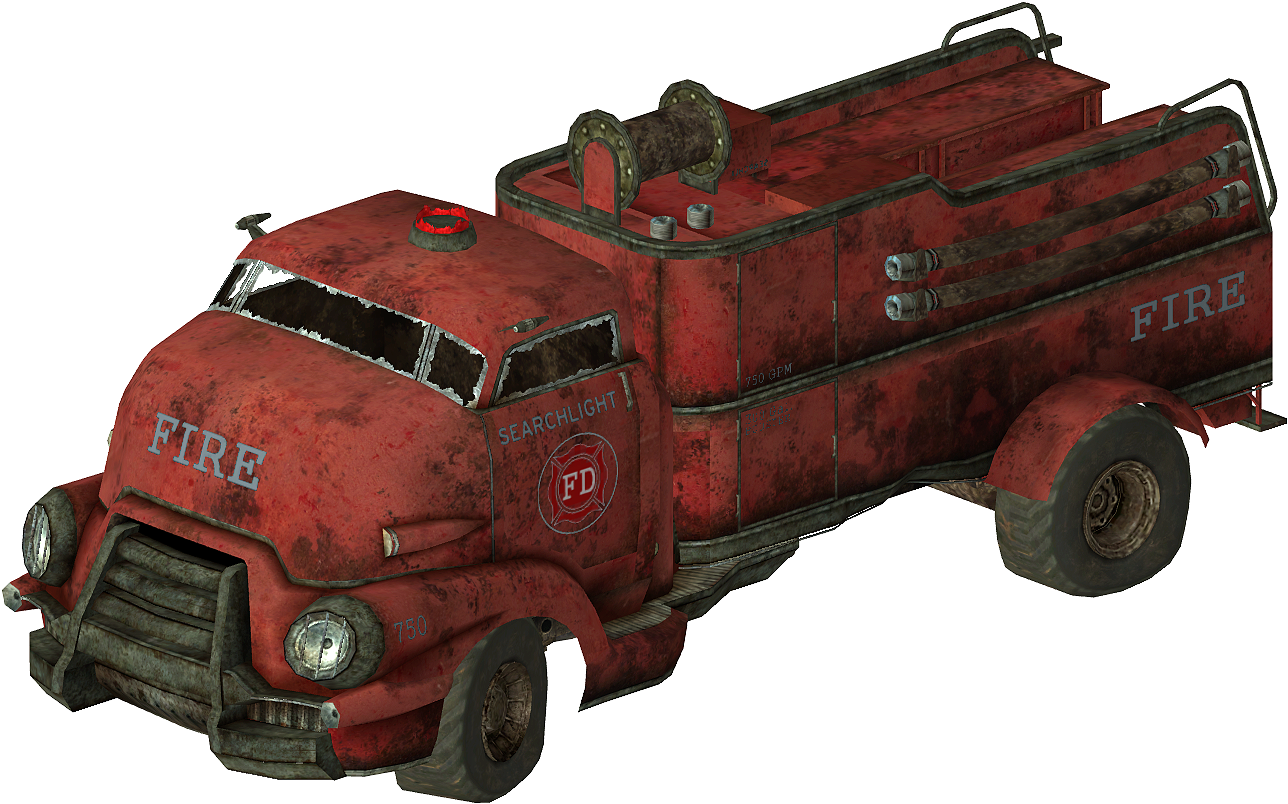 Firetruck - Fallout Fire Truck (1400x950), Png Download