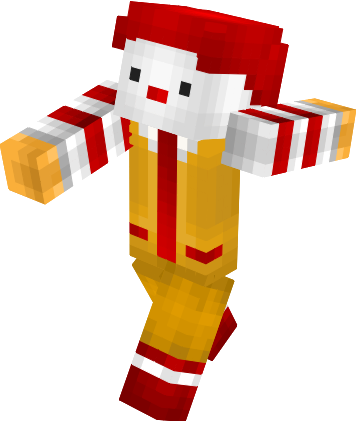 Ronald Mcdonald Face Png - Ronald Mcdonald Minecraft Skin (356x421), Png Download