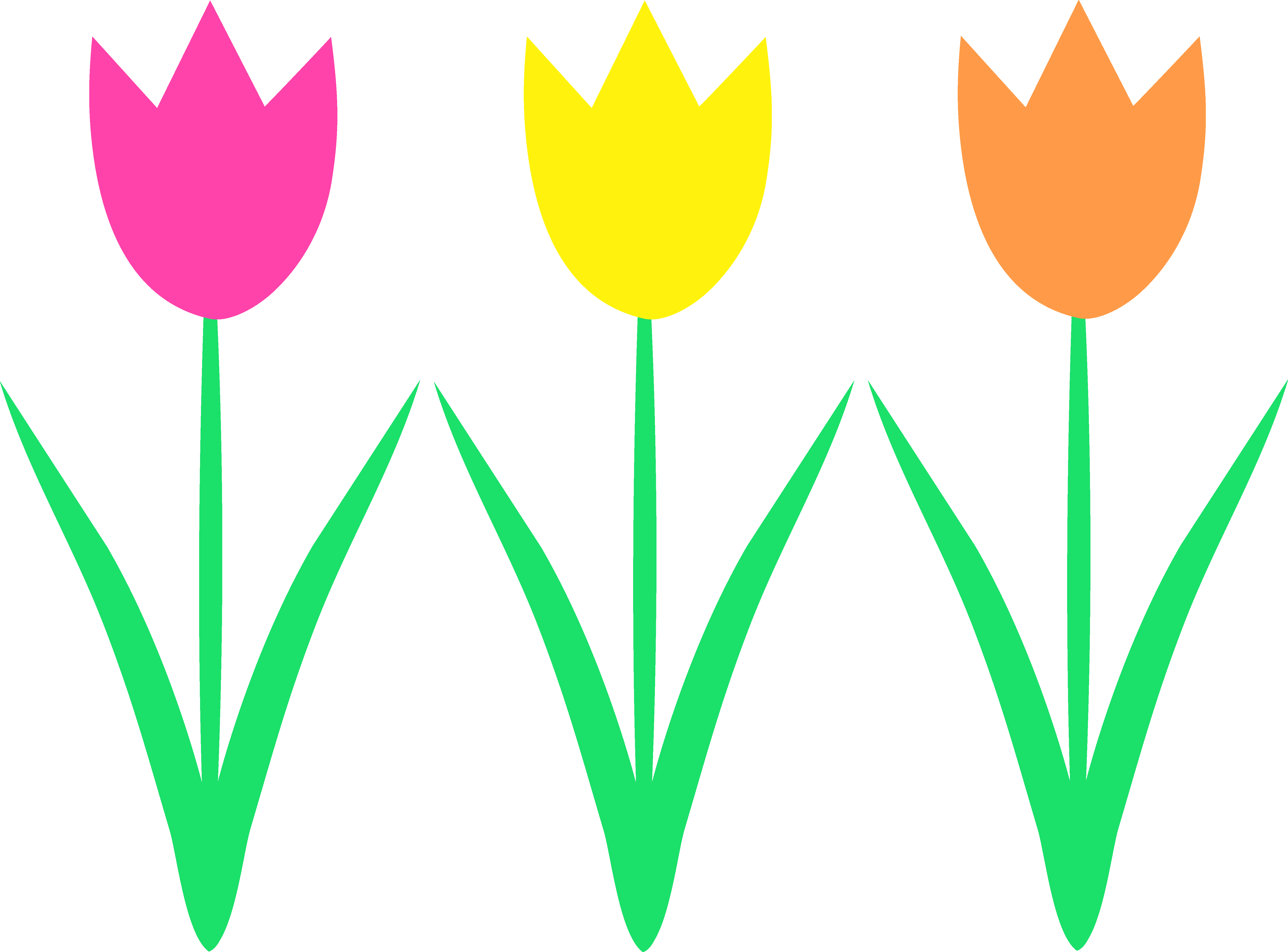 Cute Spring Tulips Design - Hello Kitty Clipart Png (5627x4161), Png Download