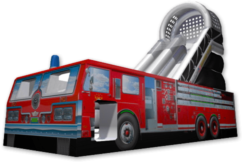 Fire Truck Inflatable Slide - Fire Truck Slide (529x396), Png Download
