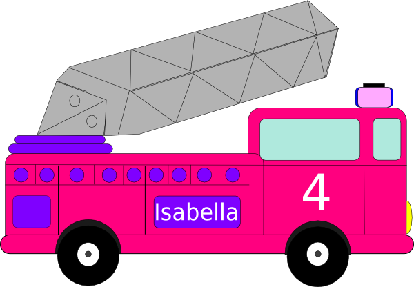 Fire Truck At Getdrawings Com Free For - Pink Fire Truck Clipart (600x416), Png Download