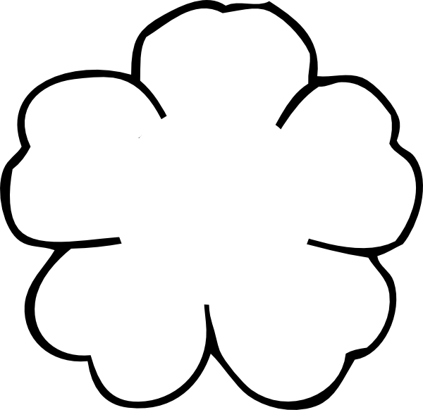 Poppy Flower Outline To Print - Flower Outline Clipart Black And White (600x582), Png Download
