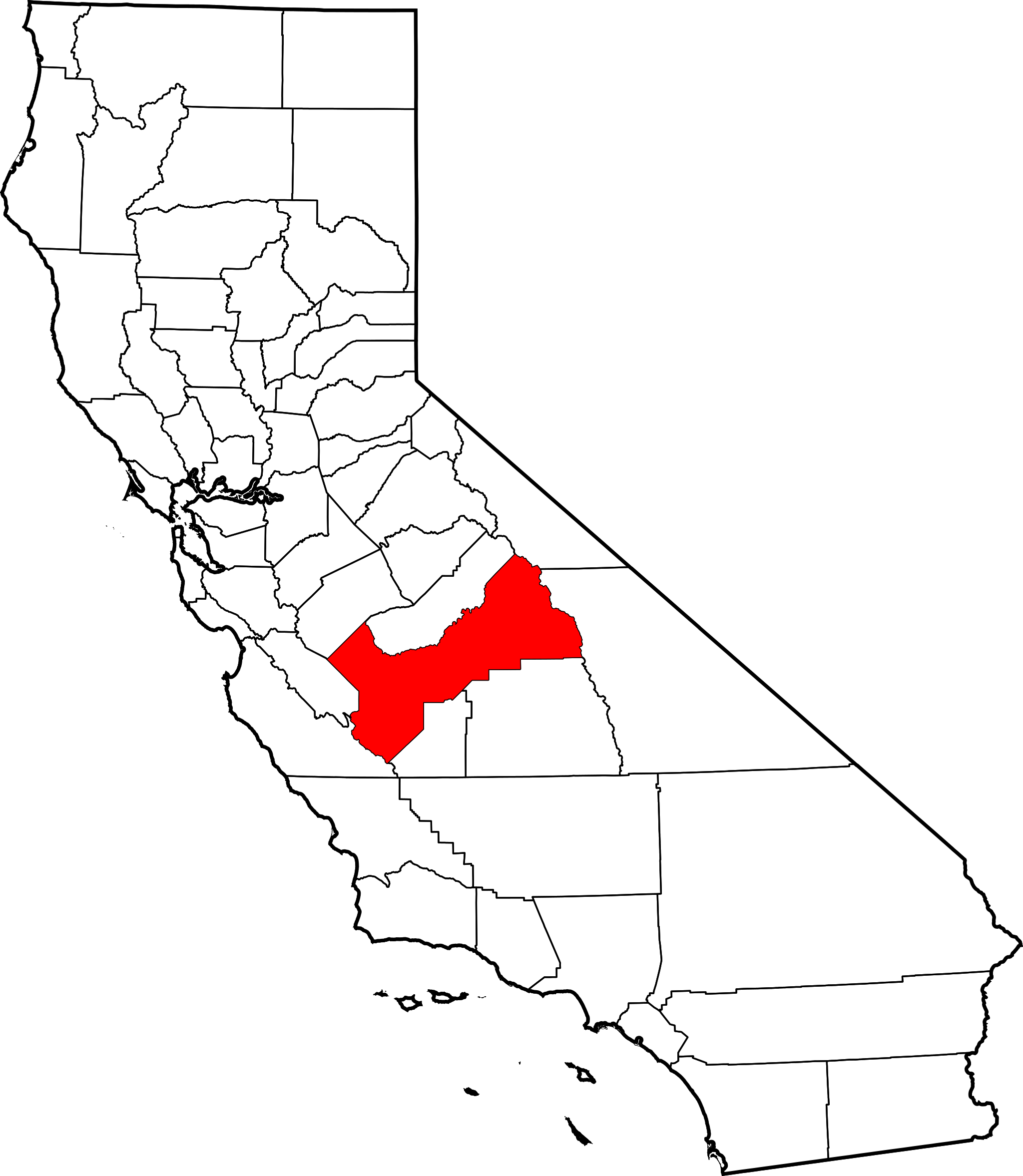 California - Los Angeles On State Map (2048x2355), Png Download