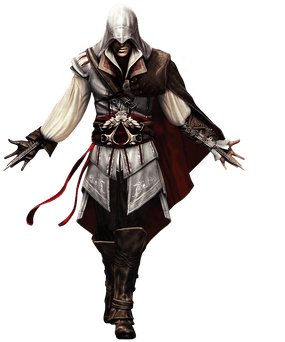Assassins Creed Center Face - Assassin's Creed Ezio Render (400x400), Png Download