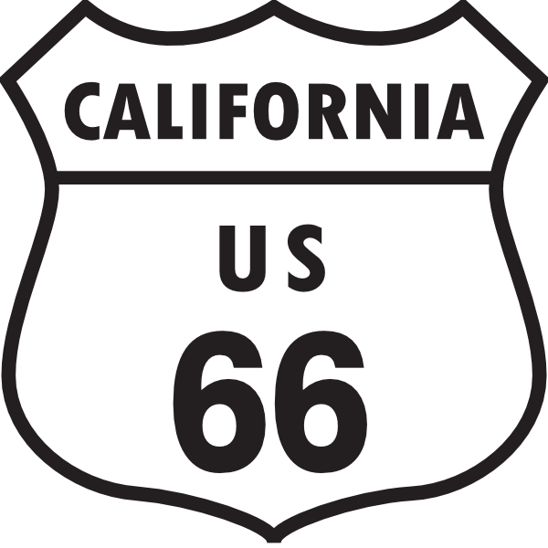 High Resolution Outline Of California - Logo Route 66 Vector (600x600), Png Download