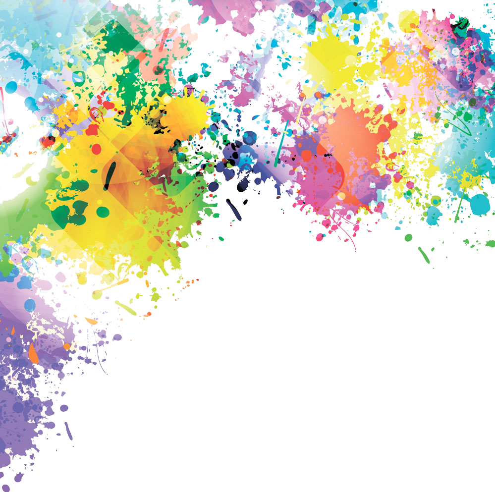 Colorful Colorsplash Ink Watercolor Cute Pattern Mask - Holi Png (999x993), Png Download