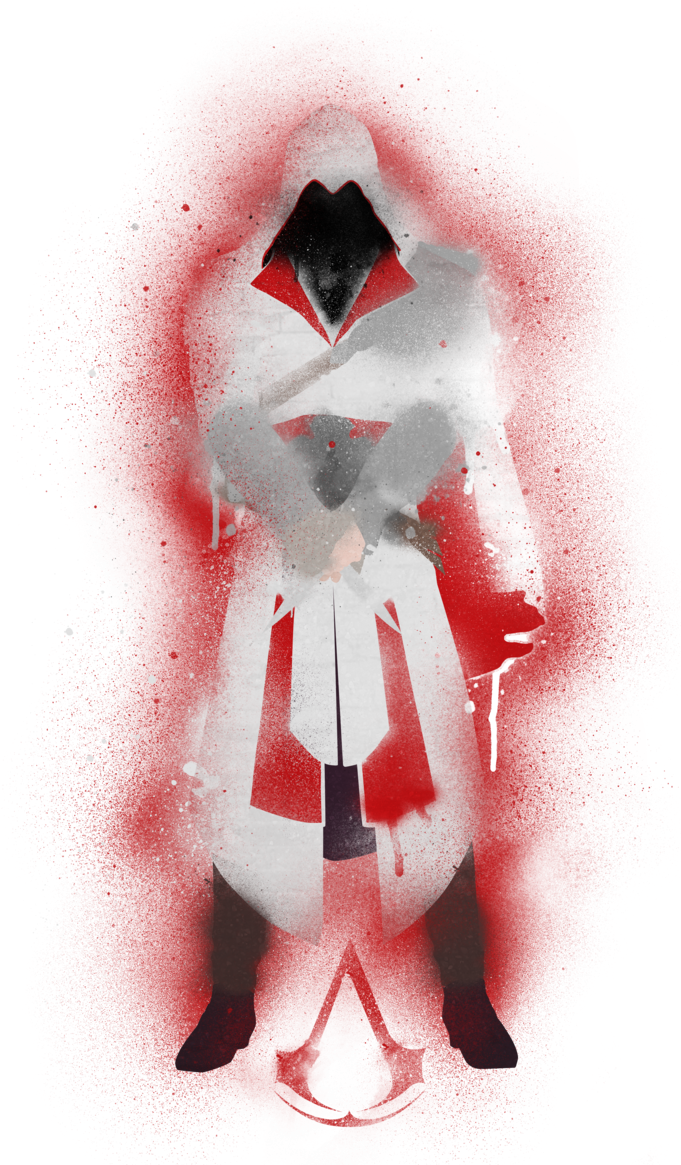 Ezio Auditore Graffiti Art - Graffiti Ezio (687x1164), Png Download