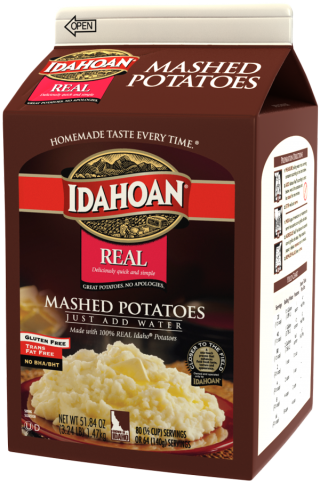 Real Mashed Potatoes - Idahoan Foods Au Gratin Potato Casserole - 2.54 Lb. (320x483), Png Download