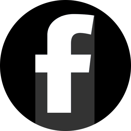 Facebook Black Circle - Facebook Logo Pdn Black (445x445), Png Download